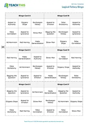 EAP Critical Thinking Game preview for Upper-intermediate B2: bingo, identifying, explaining, group work