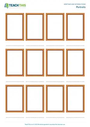 ESL Introducing Yourself Activity preview for Elementary (A1-A2) with drawing, names, and group introductions