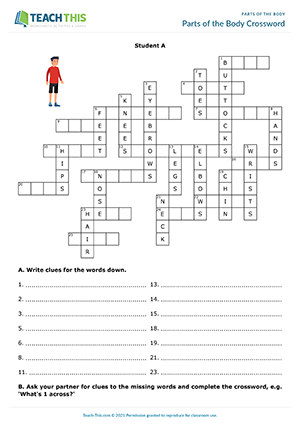 Parts of the Body Crossword Preview