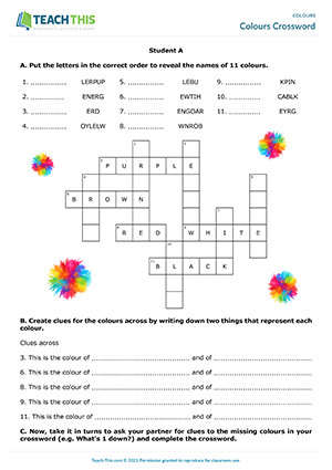 Colours Crossword Preview