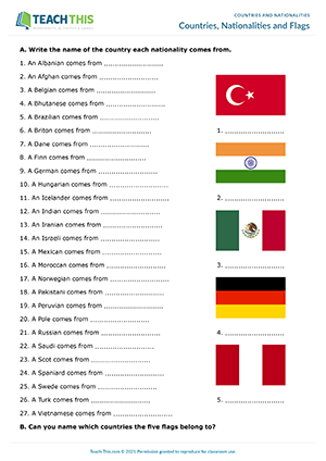 Countries, Nationalities and Flags Preview