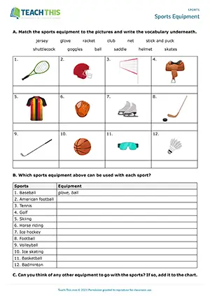 ESL Sports Worksheet and Game Upper-intermediate B2 matching, listing, listening, drawing