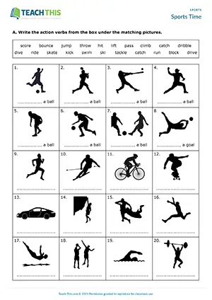 ESL Sports Vocabulary Worksheet Intermediate B1 matching, gap-fill, categorising, sentence completion, guessing