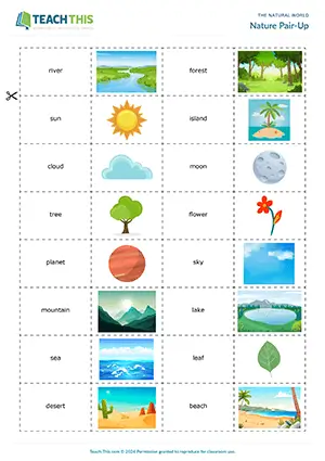 ESL Natural World Games for Elementary A1-A2, snap, matching, pelmanism, forming sentences, pair work