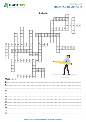 Relative Clause Crossword Preview